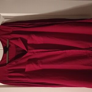 Worthington Woman Dark Pink Polyester top with knit sleeve and back 1x